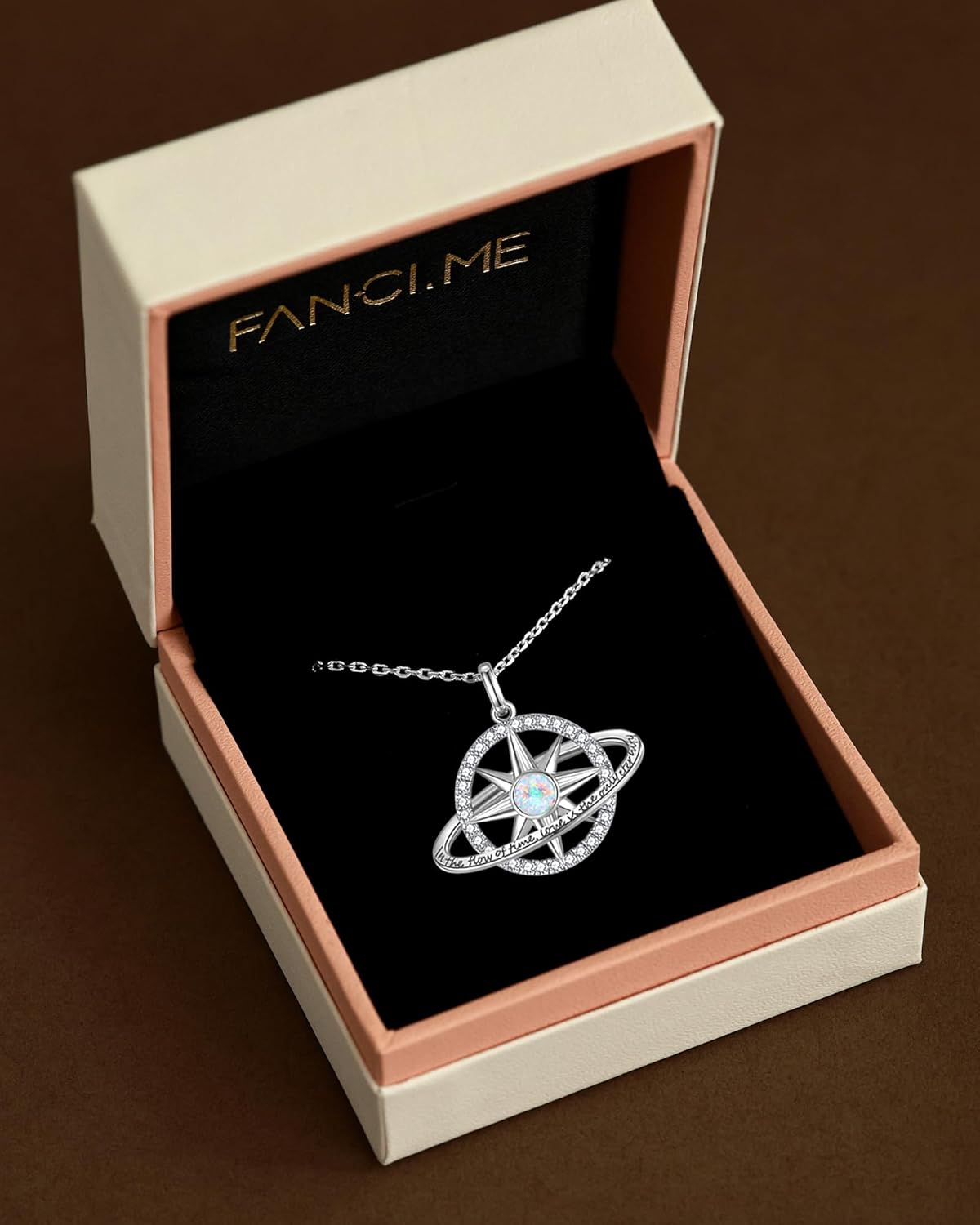 FANCIME Stellar Promise Birthstone Necklace for Women White Gold Plated Sterling Silver Planet Star Pendant Fine Jewelry Anniversary Birthday Mothers Day Gifts for Women Wife Friend Her - Image 6