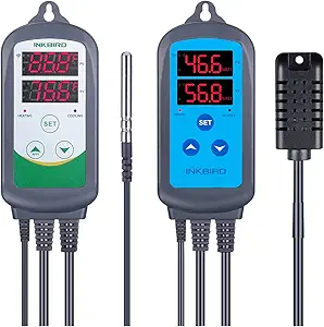 Inkbird WiFi ITC-308 Digital Temperature Controller with WiFi IHC-200 Humidity Controller with Outlet for Mushroom Humidifier Dehumidifier Reptile Greenhouse Home Brewing
