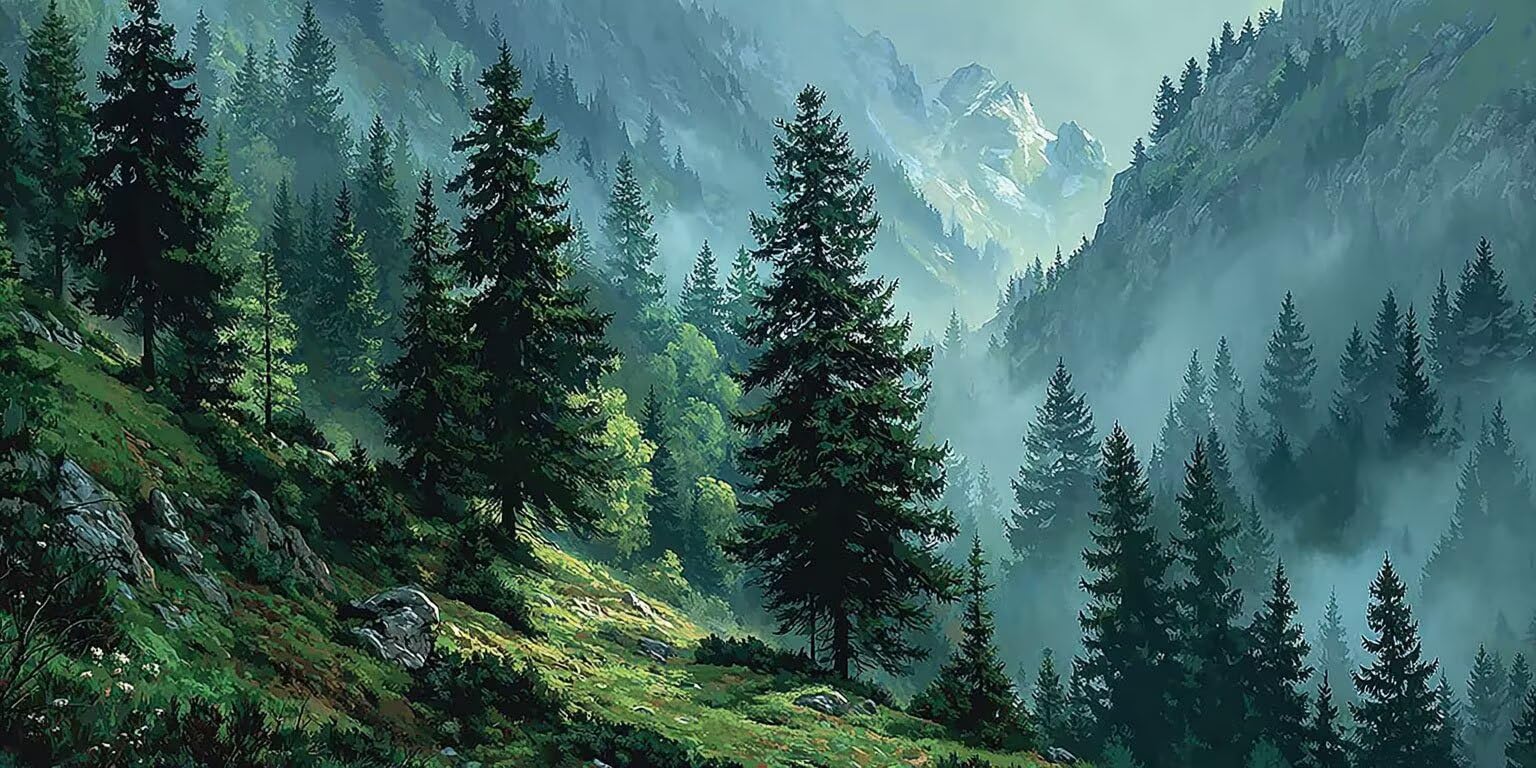 Malen nach Zahlen Erwachsene Waldlandschaft - Paint by Numbers Adult Mit 4 Pinseln und Acrylfarbe - DIY Handgemalt Ölgemälde Kit für Geschenke, Wanddeko und kreative Freizeit Geschenk 120x60cm x-734