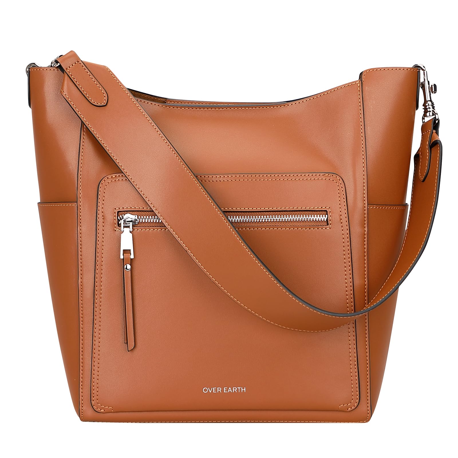 OVER EARTHLeather Bucket Bags for Women Shoulder Hobo Purse Ladies Tote Bag