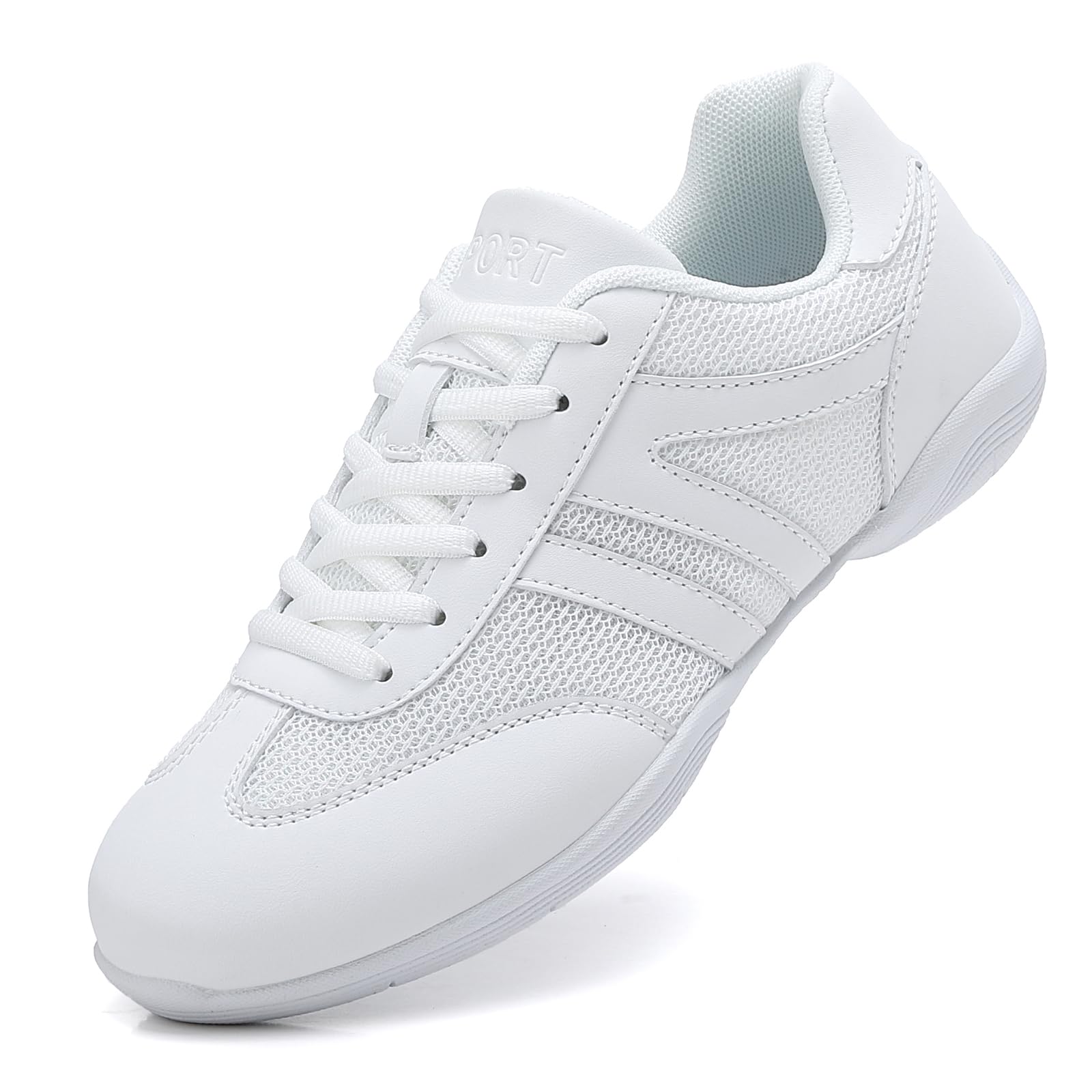 Zapatos de animadora blancos para niñas, ligeros, transpirables, antideslizantes, para gimnasia, baile, competición, entrenamiento