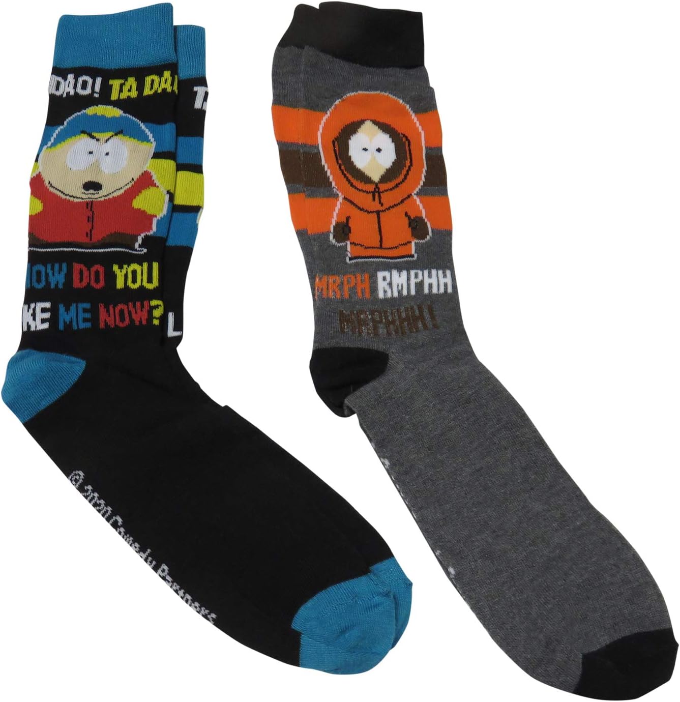 HYP South Park Cartman Kenny Socks Licensed Men's Crew 2 Pair Pack Shoe Size 6-12