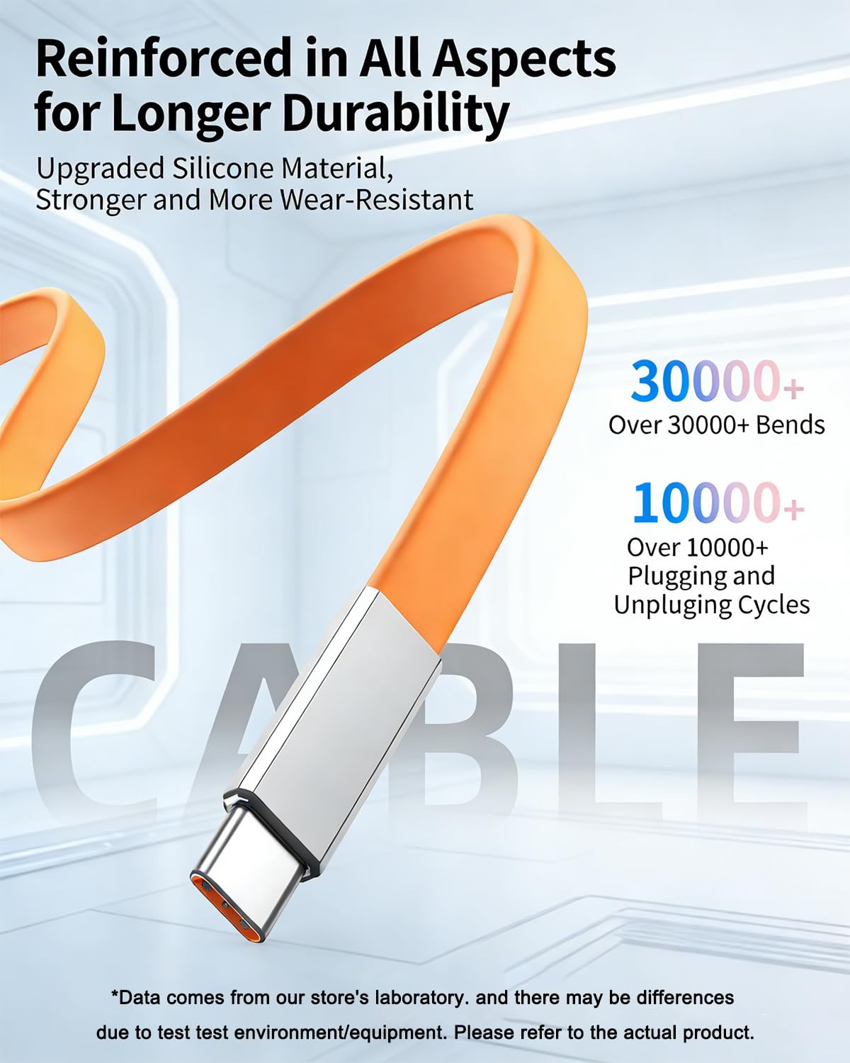 Cable de Carga Rapida 240W Soporte Plegable Telefono Movil, Desmontable 2 en 1 Tipo C, Cables Datos de Teléfono Plegables Invisible Portátil Automóvil Viajes Juegos (Orange Stand) — view 5