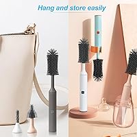 Vista 6 de Cepillo de limpieza eléctrico con juego de limpiador de botellas eléctrico y cepillo para pajilla, adecuado para cepillo de cocina y cepillo de Azul