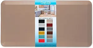 ComfiLife Anti Fatigue Floor Mat – 3/4 Inch Thick Kitchen Mats for Floor, Standing Desk Mat, Kitchen Rug – Comfort at Home, Office – Durable – Stain Resistant – Non-Slip Bottom (24" x 70", Beige)