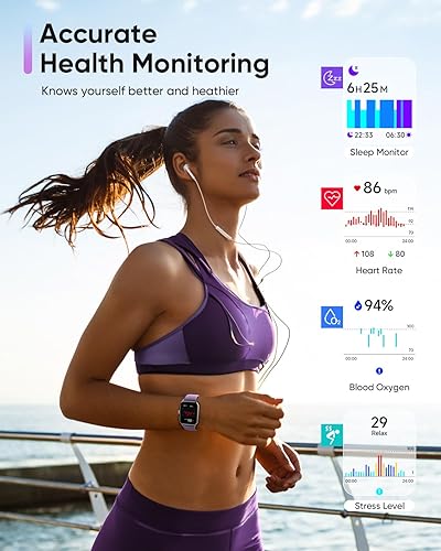 Miniatura 10 de Fitpolo Reloj inteligente para hombres y mujeres Android, Alexa incorporado pantalla HD de 1.8 pulgadas IP68 impermeable reloj de fitness Bluetooth