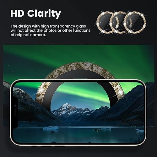 Miniatura 4 de Tensea Protector de lente de cámara para iPhone 14 Pro iPhone 14 Pro Max, protector de pantalla de vidrio templado 9H, protector de anillo