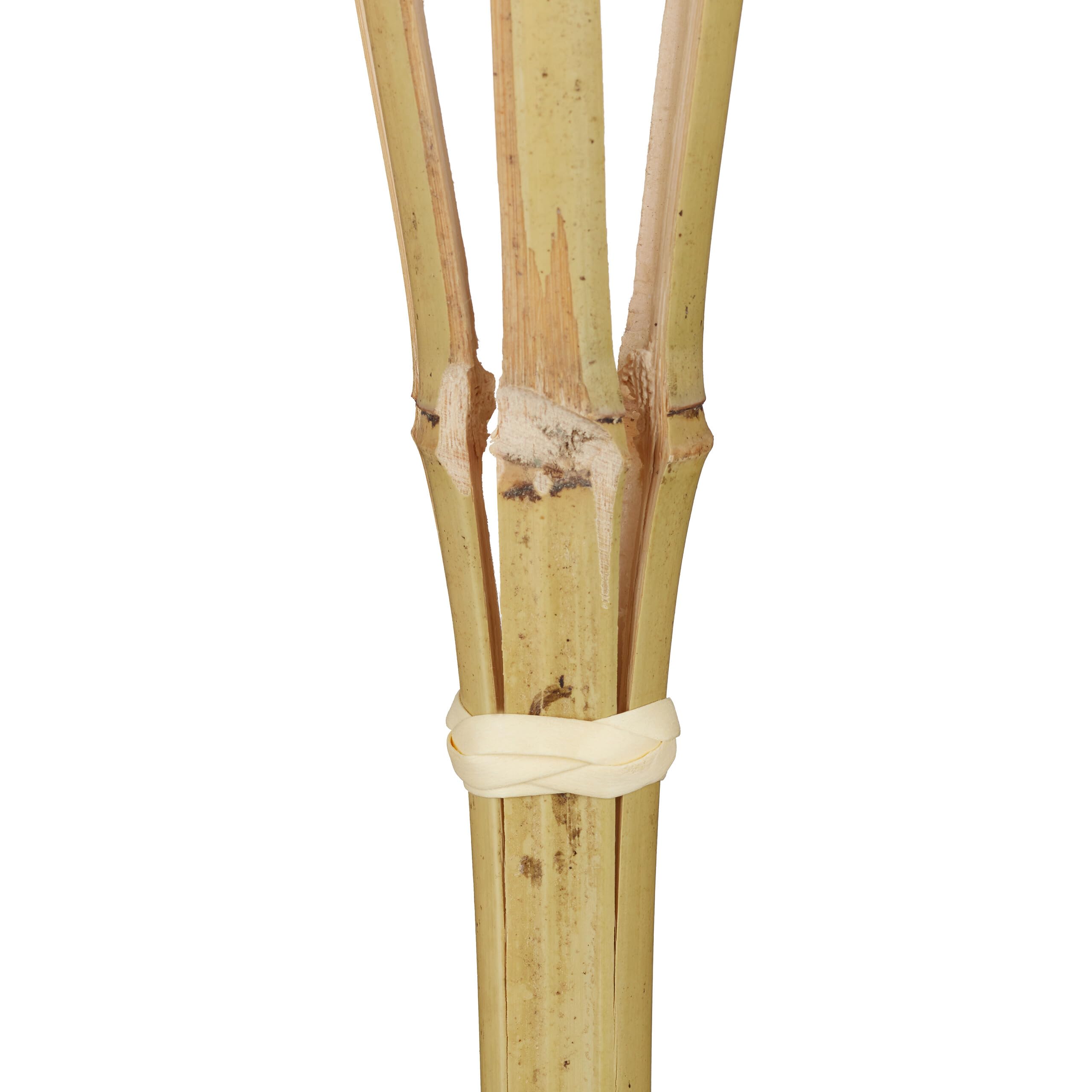 Relaxdays Antorchas para Exterior 90 cm, Set 16, Faroles Bambú Decoración Fiestas Jardín, Mechas de Repuesto, Natural