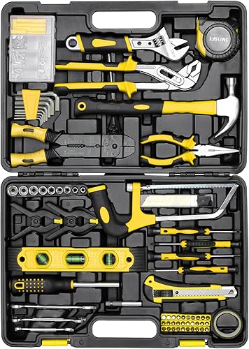 TLGREEN Juego de herramientas de 218 piezas, juego de herramientas mecánicas, juego de caja de herramientas portátil con sierra ajustable, llave