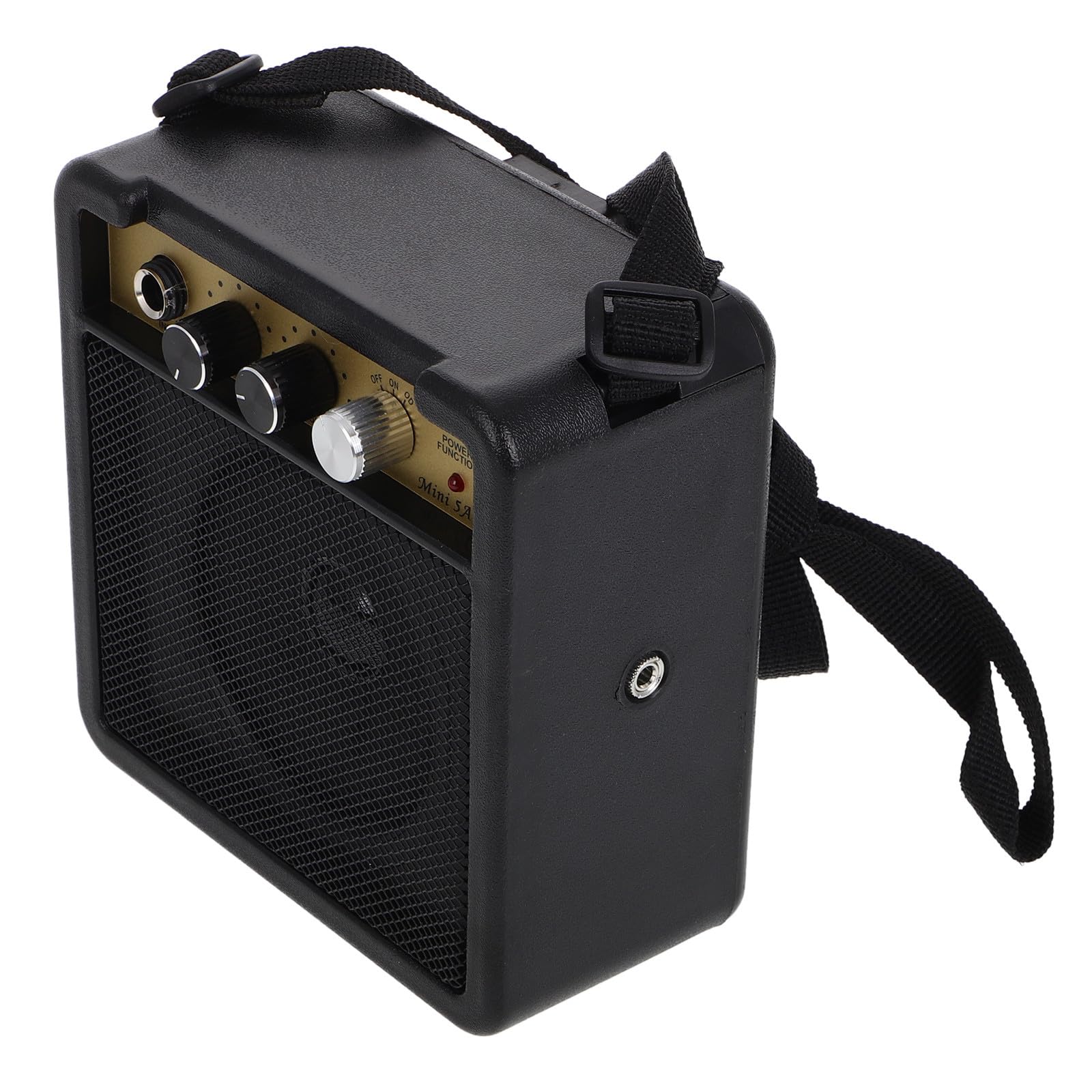 UPKOCH Tragbarer Kleiner E-gitarrenverstärker 5w für Bass und Akustikgitarre mit Klangregler und Audioanschluss Kompakter Übungsverstärker ohne Batterie Schwarz