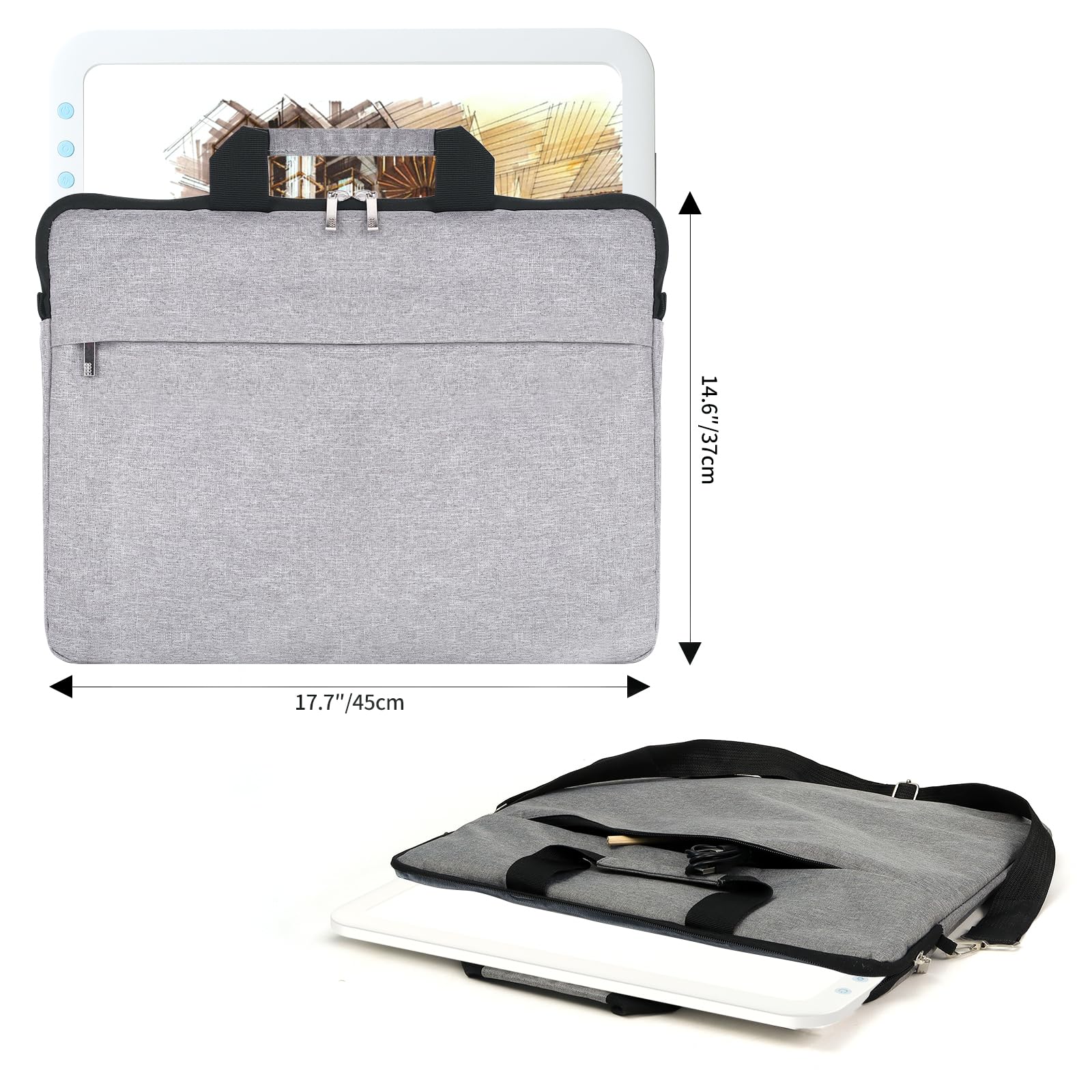 KOBAIBAN Boîte à lumière LED A3 sans fil avec sac de transport, haute capacité 3500 mAh, alimentée par batterie au lithium, 3 modes de couleur de lumière, table lumineuse super lumineuse pour