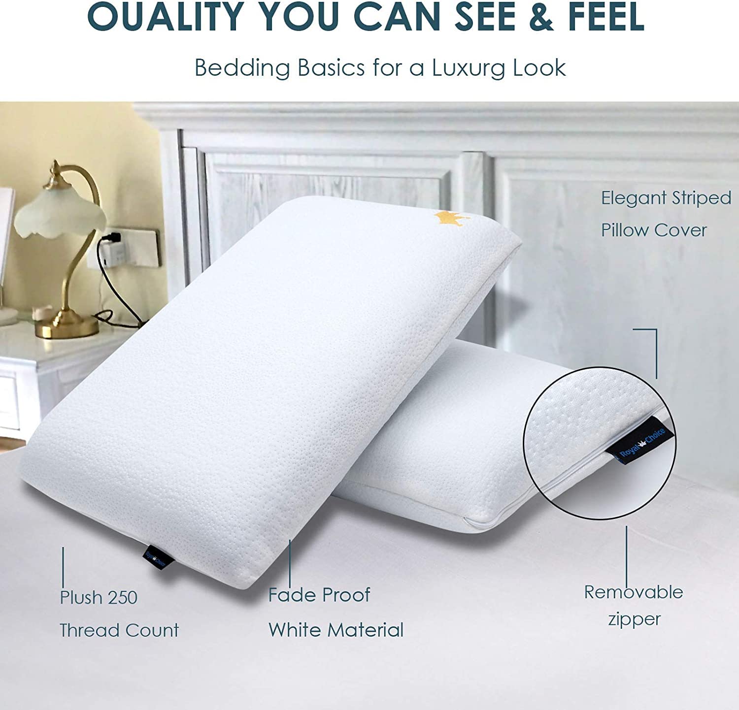 Memory Foam Kissen Mit Cooling Gel – 2 Bezüge Für Sommer & Winter, 55x40 Cm, Waschbar | Nackenkissen Für Seitenschläfer