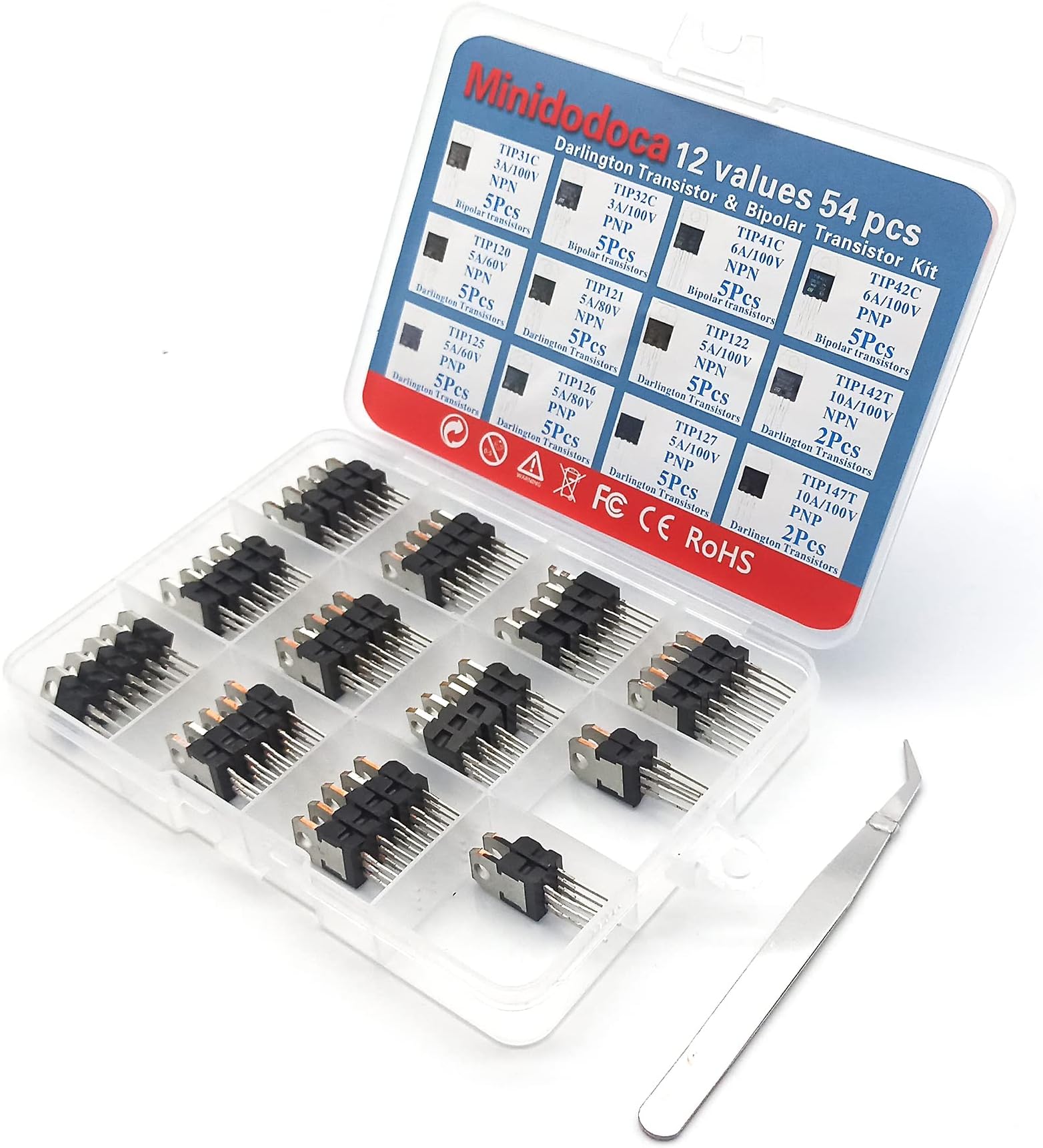 12 Types 54Pcs Bipolar & Darlington Transistors  Kit