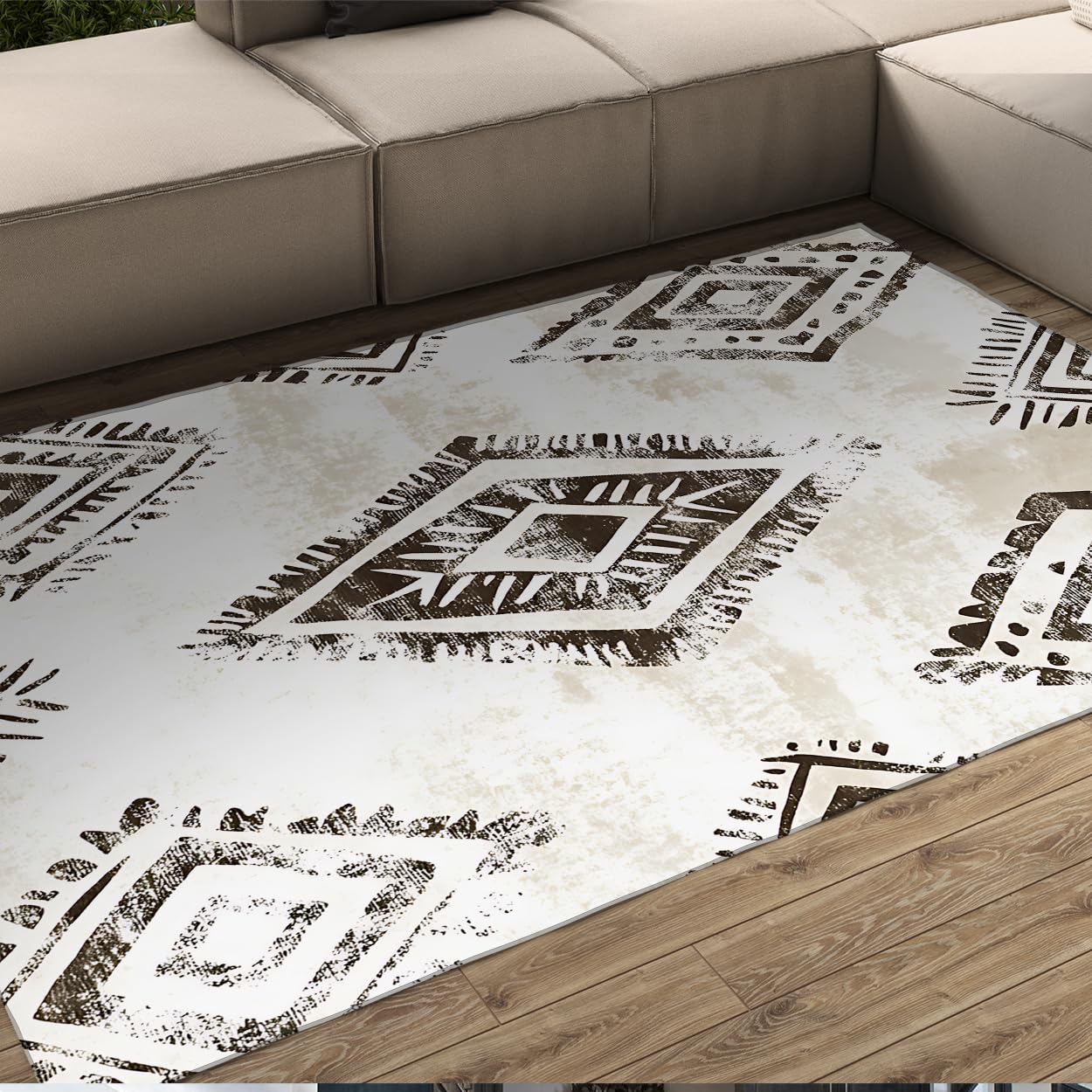 Tapis aztèque bohème du sud-ouest 100x150cm pour salon moquette de cuisine douce