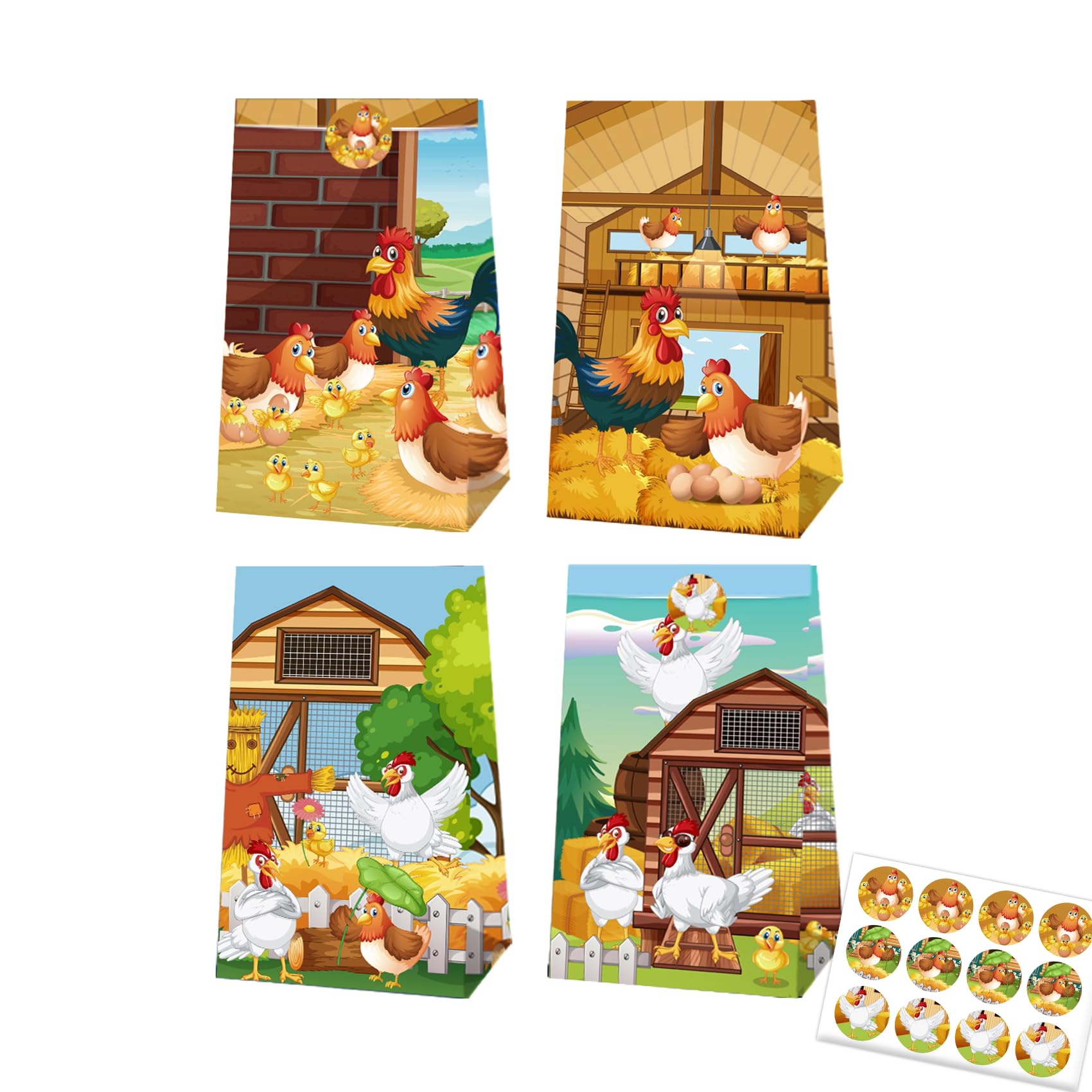 MMBDAMAI 12 Pcs Chicken Party Bags Chicken ...