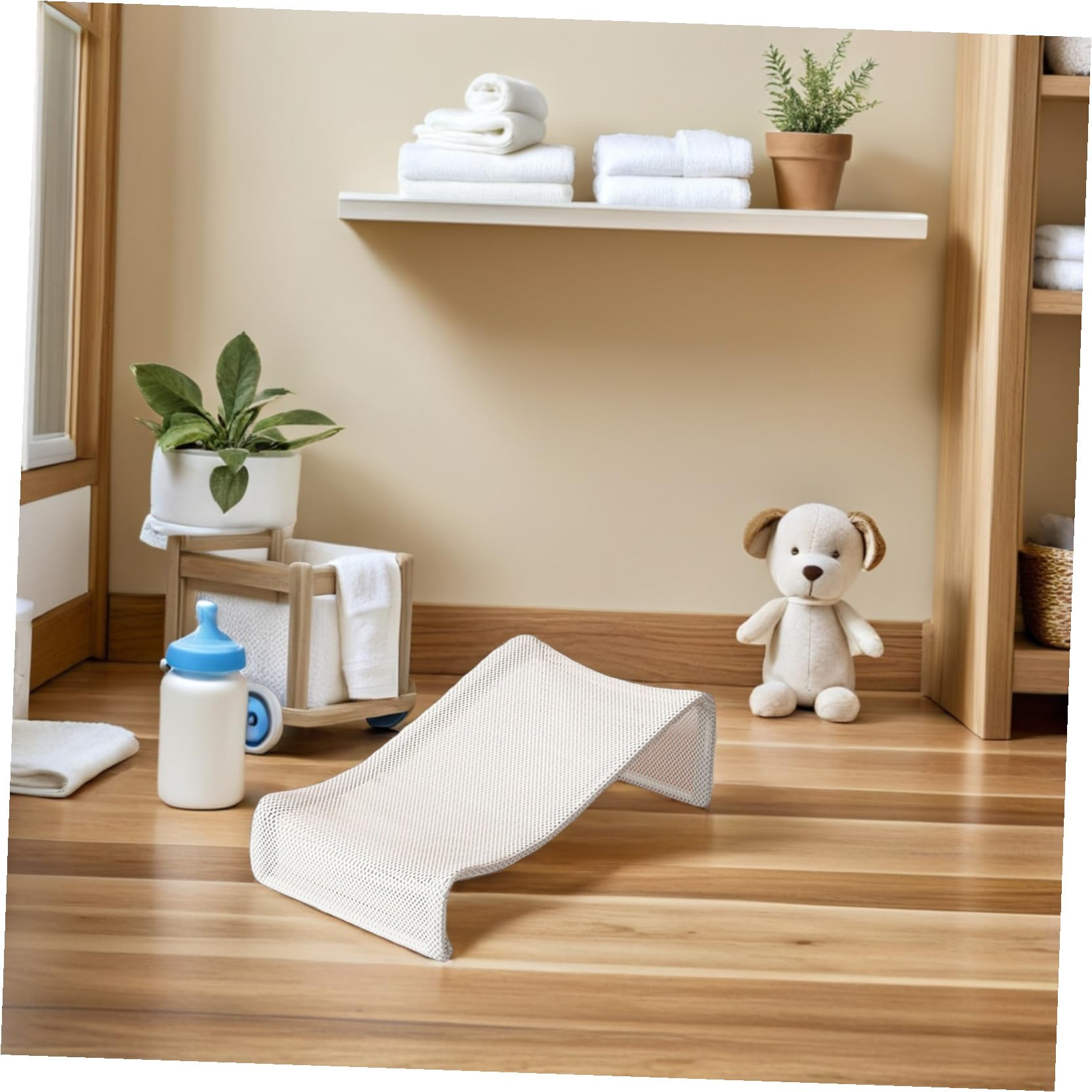 Soporte Tela de Acero Baño Asiento de para de Bañera Bebés en Seguro al Carbono Cómodo Baby Shower y para Niños Pequeños Uso Diario