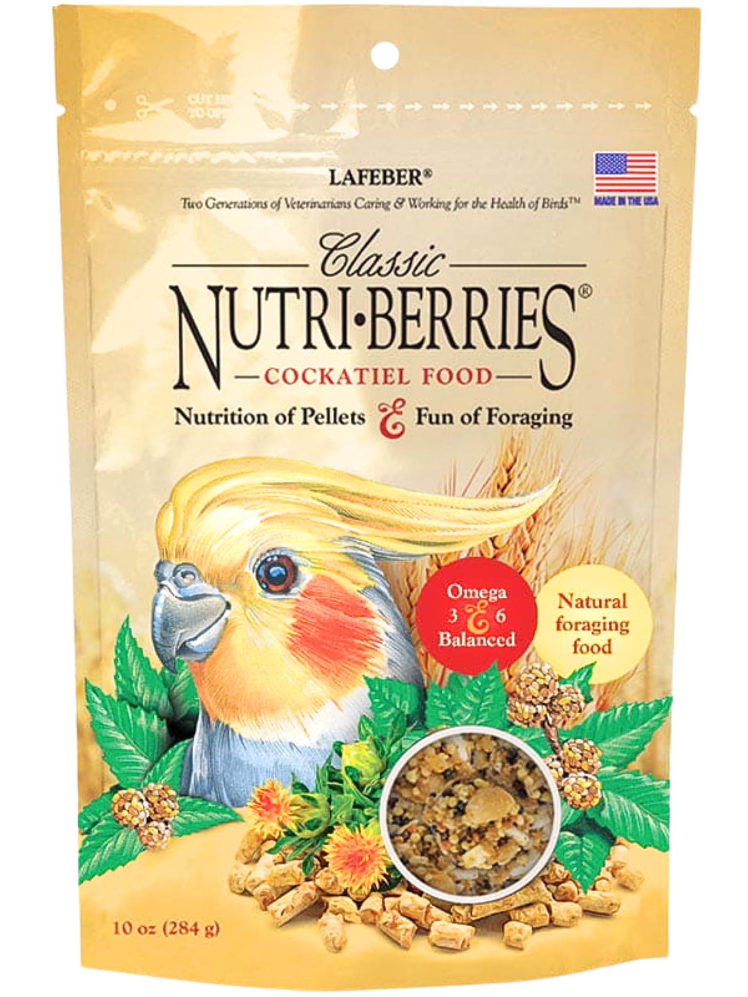 LafeberCockatiel NutriBerries Original Complete Parrot Food 10ozs 284gr