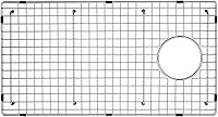 SereneValley SVH2614S Sink Bottom Grid 25-7/8 x 14-1/16 Inch Side Drain 3/8 Corner Radius 304 Stainless Steel Protector