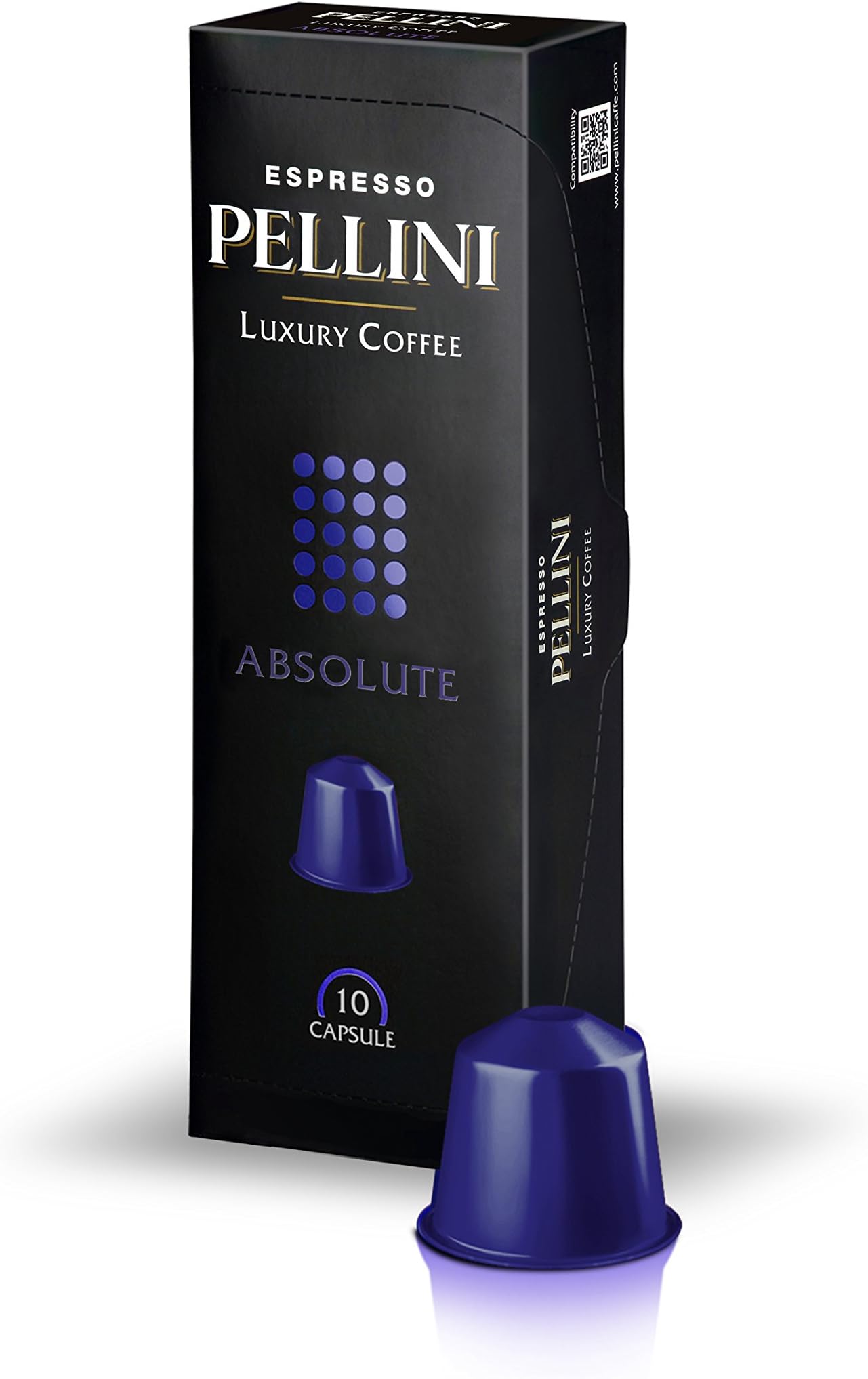 Espresso Pellini Luxury Coffee Absolute Arabica 100% Nespresso Compatible Capsules, Pack of 10 Capsules
