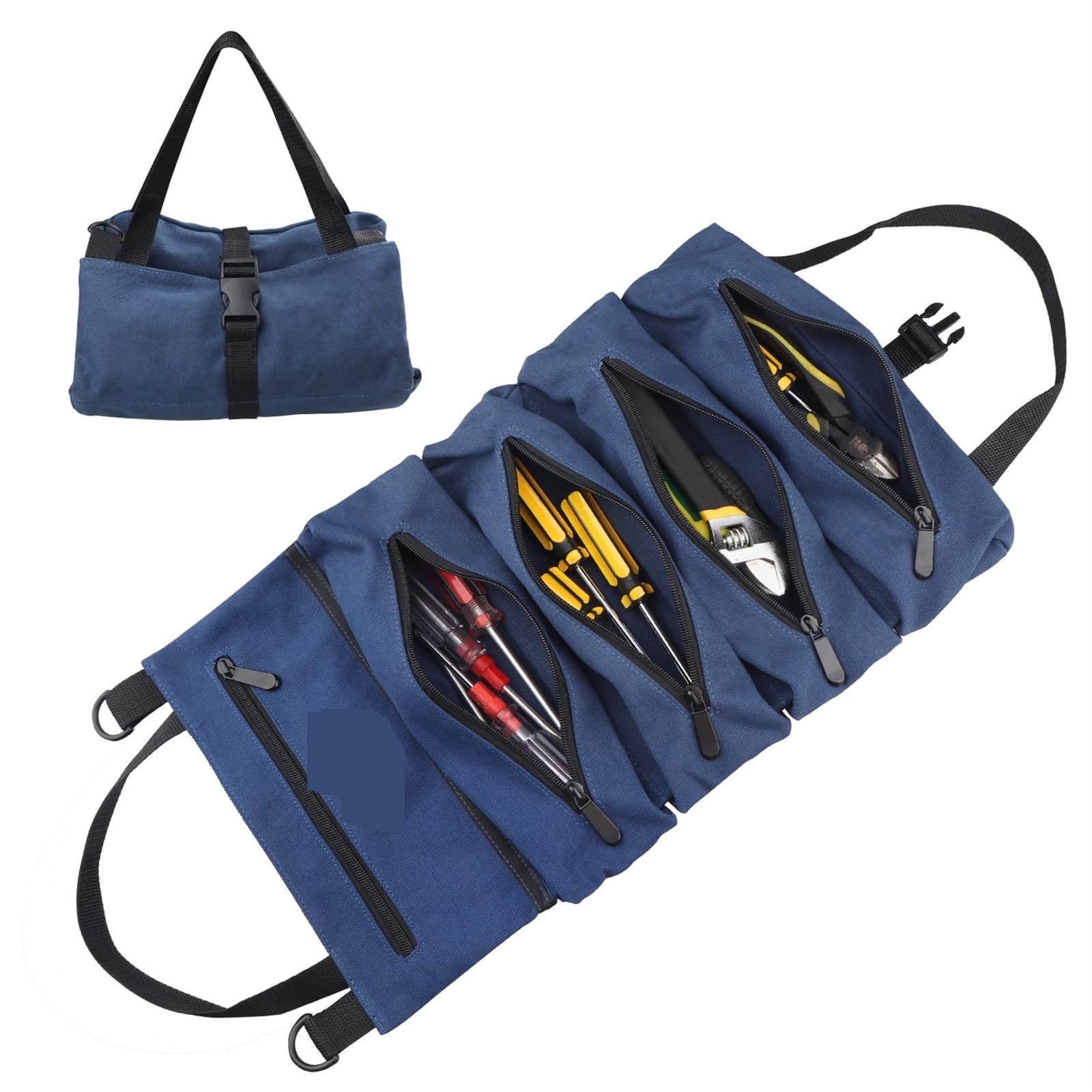 INLIMA Tool Bag Roll Up Wrench Screwdriver Organizer Tool Hanging Zipper Carrier Tote Bag