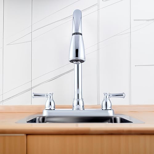 Miniatura 5 de Llave para fregadero de cocina Dura Faucet, llave de reemplazo no metálica con doble palanca para casas rodantes, caravana quinta rueda (fifth