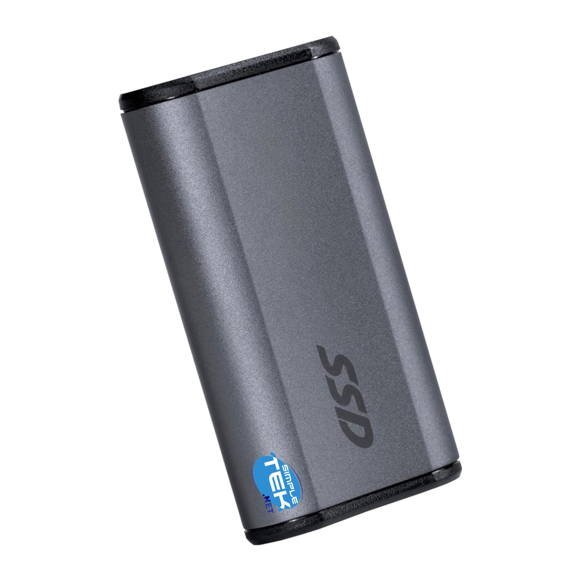 SIMPLETEK - Mini SSD Esterno Portatile 500 GB Grigio - USB 3.1, Cavo adattatore da USB-C a USB-A e Foro Portachiavi