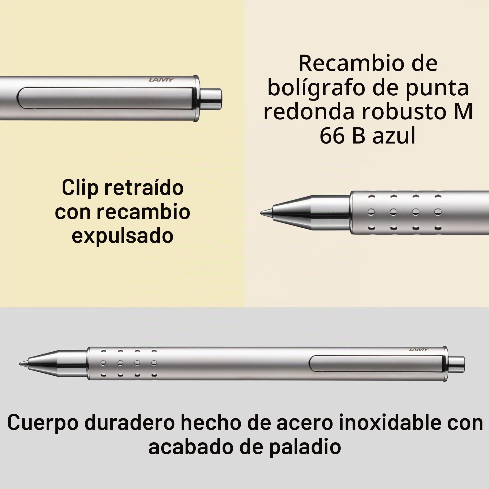 Lamy swift Palladium roller set de regalo - roller con sensación de escritura fluida - cuerpo de metal y ancho de trazo B - recambio M 66 en azul y estuche de cuero natural incl.