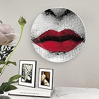 Vista 5 de Aloked Lina Cavalieri Plato decorativo Fornase para maquillaje de cara, para colgar en la pared, incluye soporte y gancho de resorte especial