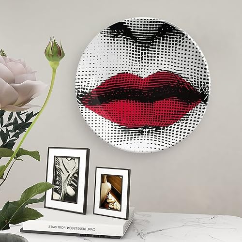 Miniatura 5 de Aloked Lina Cavalieri Plato decorativo Fornase para maquillaje de cara, para colgar en la pared, incluye soporte y gancho de resorte especial,