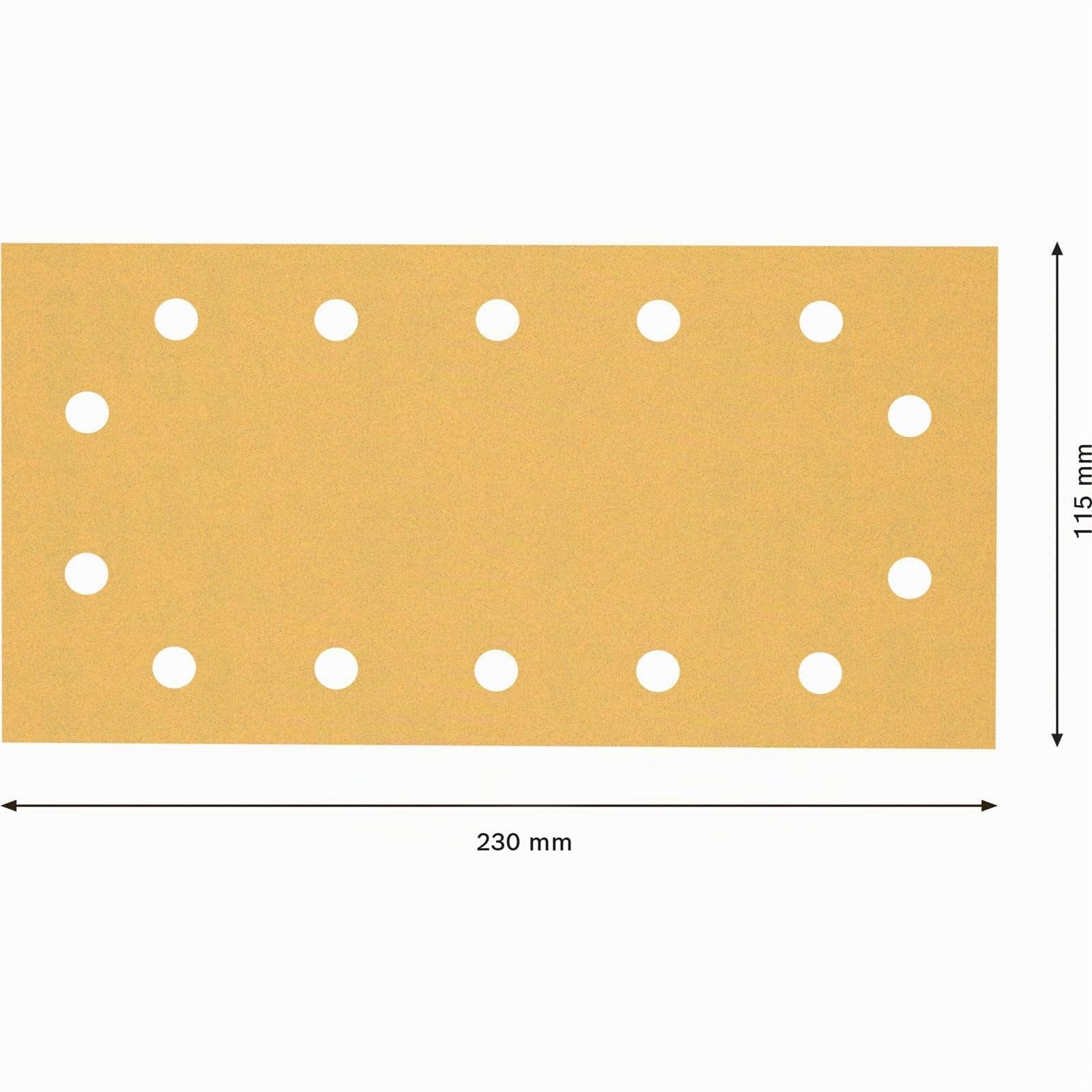 Bosch 50x EXPERT C470 Schleifblatt mit 14 Löchern (für Farbe auf Holz, Hartholz, Ø 115x230 mm, Körnung 120, Professional Zubehör Schwingschleifer)