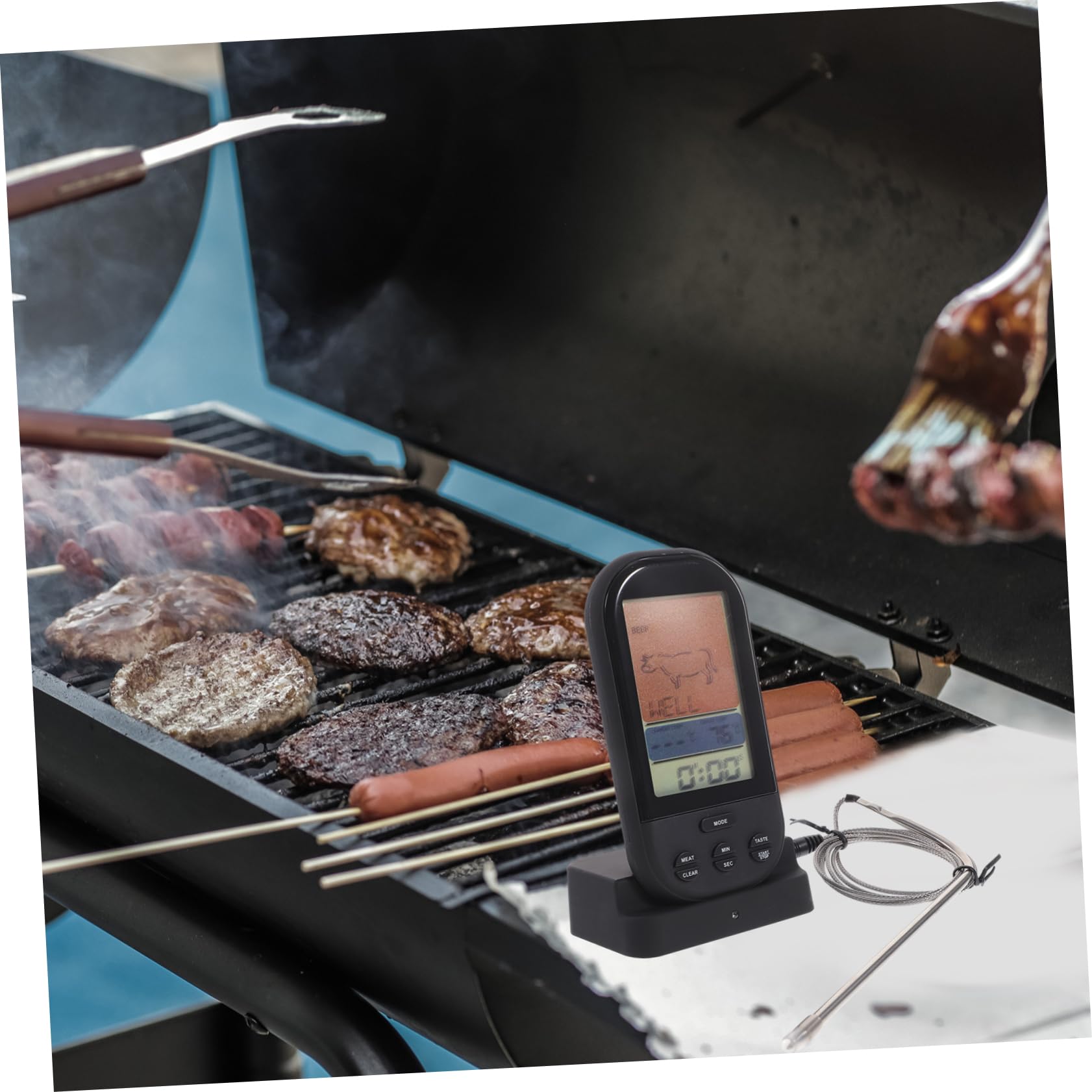 ABOOFAN Termometro Digitale Wireless Per e Bbq Con Display Lcd Monitoraggio Remoto Metri Allerta Di Cottura e Temperatura Preimpostata Per Forno