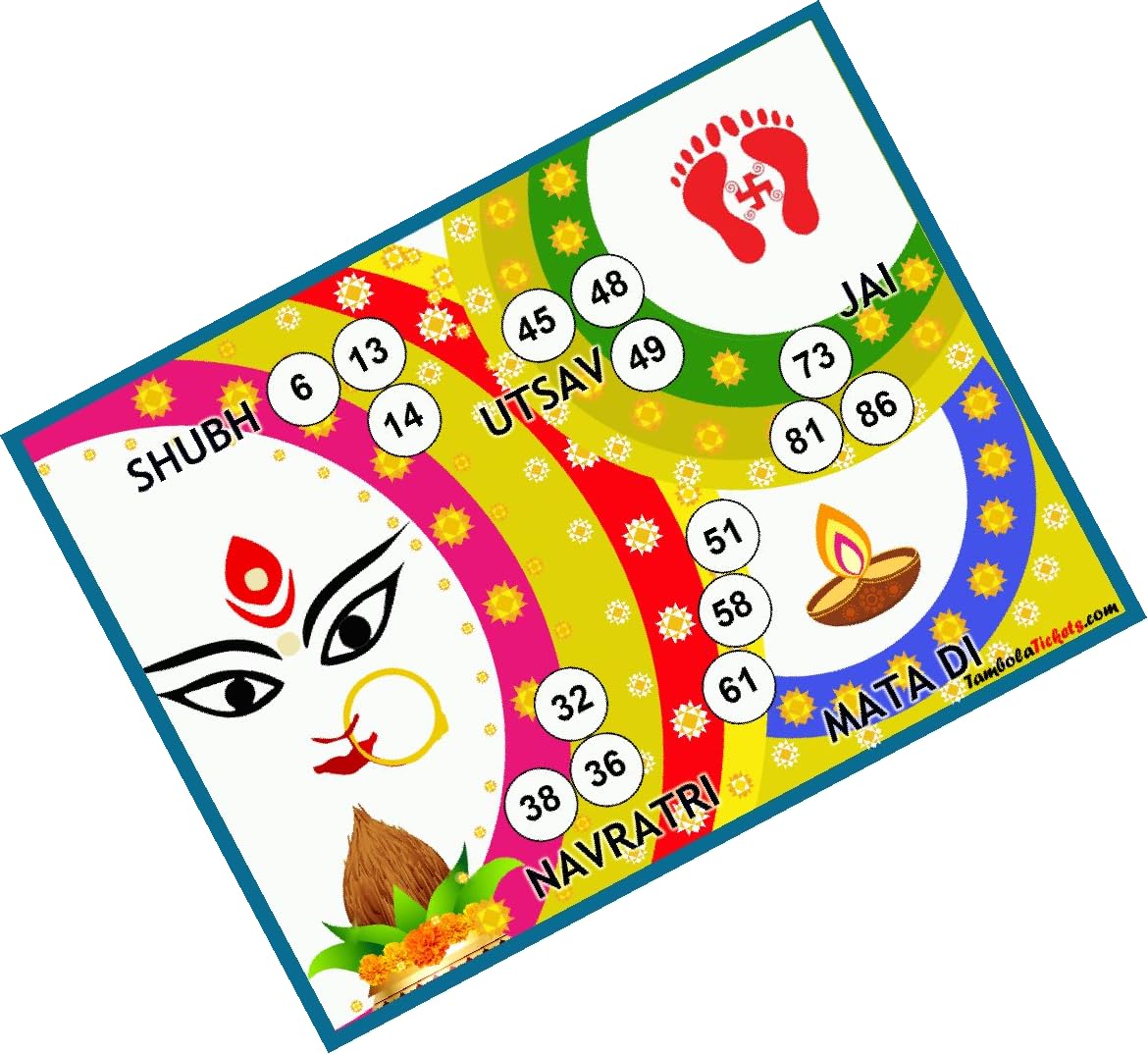 Jai MATA di Navratri Theme tambola Tickets Bingo housie lotto (Printed on Hard Sheet, Big Size Tickets, 200 Cards) (B0CF9WB6F6) Amazon Price History, Amazon Price Tracker
