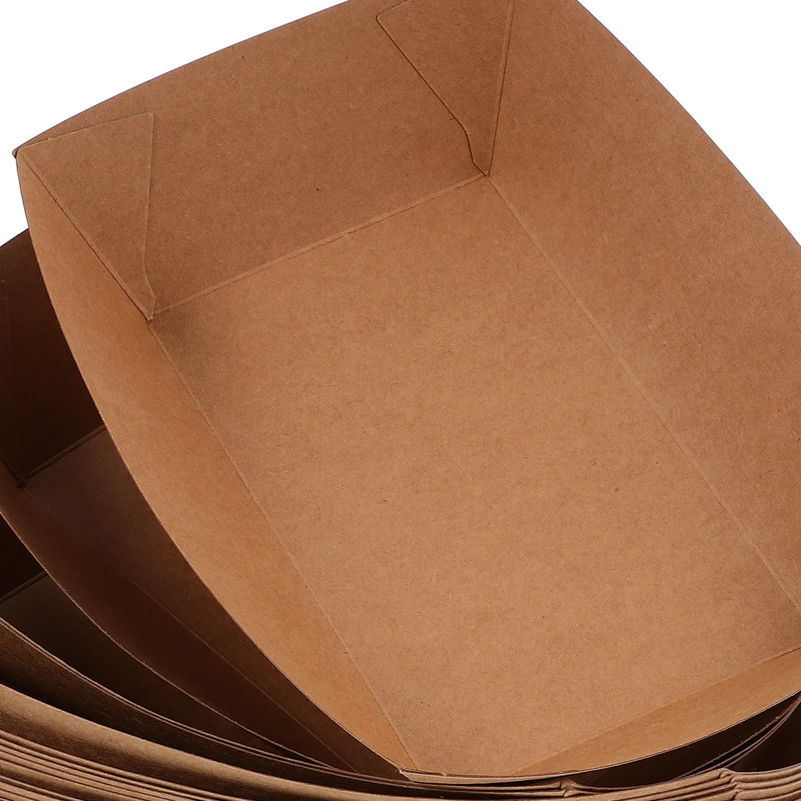 100 Piezas Bandeja de Papel para Servir Alimentos, Bandeja de Comida, 100% Papel, Marrón, Abierta, para Hot Dog y Snacks, para Fiestas y Comida para Llevar