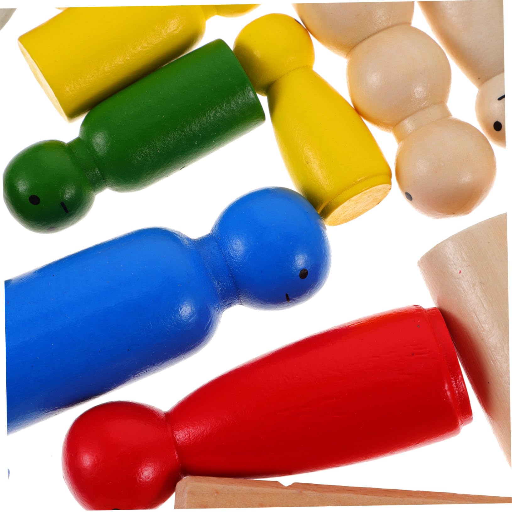 POPETPOP 28 Pezzi Bambole Peg in Legno Modelli DIY per Bambini | Figure Grezze da Dipingere, per Decorare la Stanza, Attività Creative Movimenti Fini