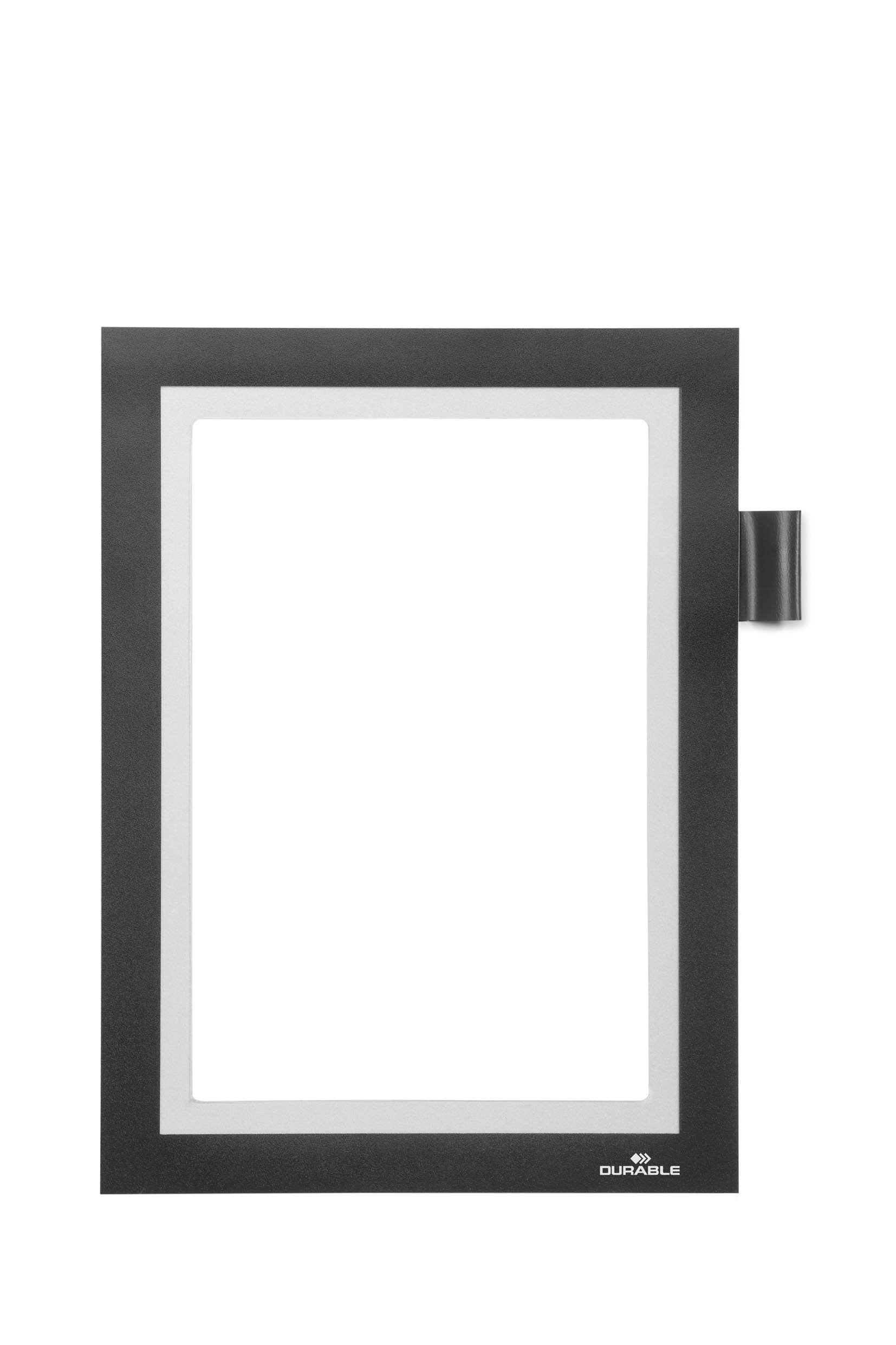 Durable DURAFRAME Note Self-Adhesive Magnetic Frame | A5 Format in Black | Pack of 1 Frames | Includes Universal Pen Holder |