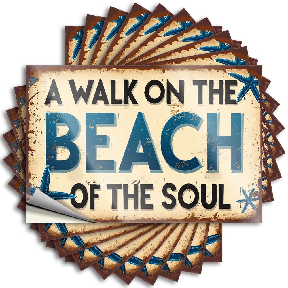 A Walk On The Beach of The Soul Man Cave Accessories Cheap - Decal Garage Waterproof Decal(6X9CM)
