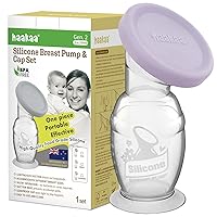 Vista 13 de Haakaa Extractor de leche manual con base de 4 fl oz/3.4 fl oz+tapa (rubor), Gen.2 Rosa (Blush)