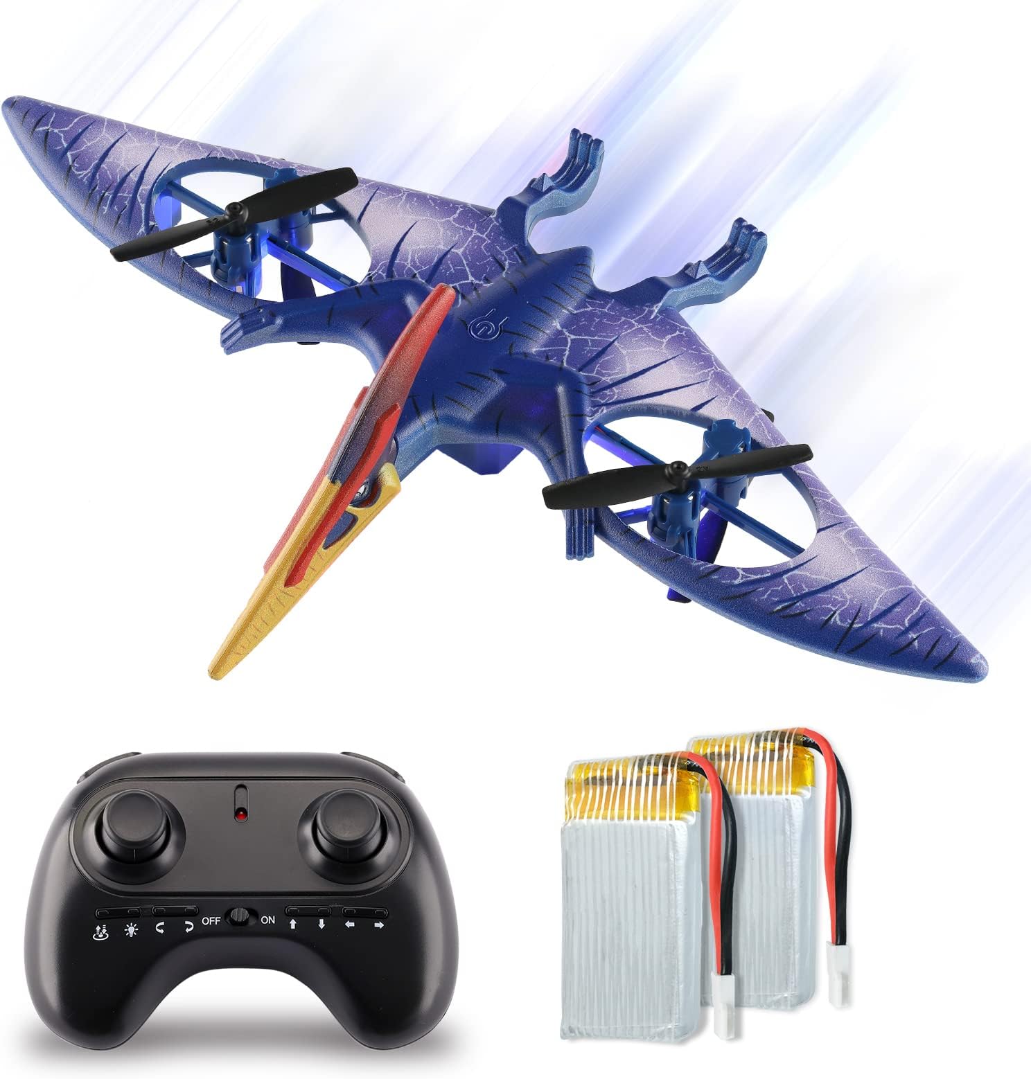 Indoor Quadcopter with Altitude Hold - Pterosaur Dinosaur Toys Drone for Kids Headless Mode, One Key Start Speed Adjustment Toys for 8 9 10 11 12 Year Old Boys&Girls, Birthday, Christmas Gifts