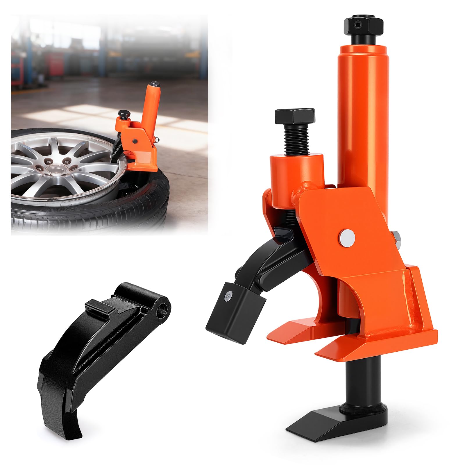 KAKO Tire Bead Breaker Tool for 38"-42" Tires, Hub-Safe Manual Tire Bead Breaker with Rubber Pad, Heavy Duty Tire Temoval Tool for ATVs, UTVs,