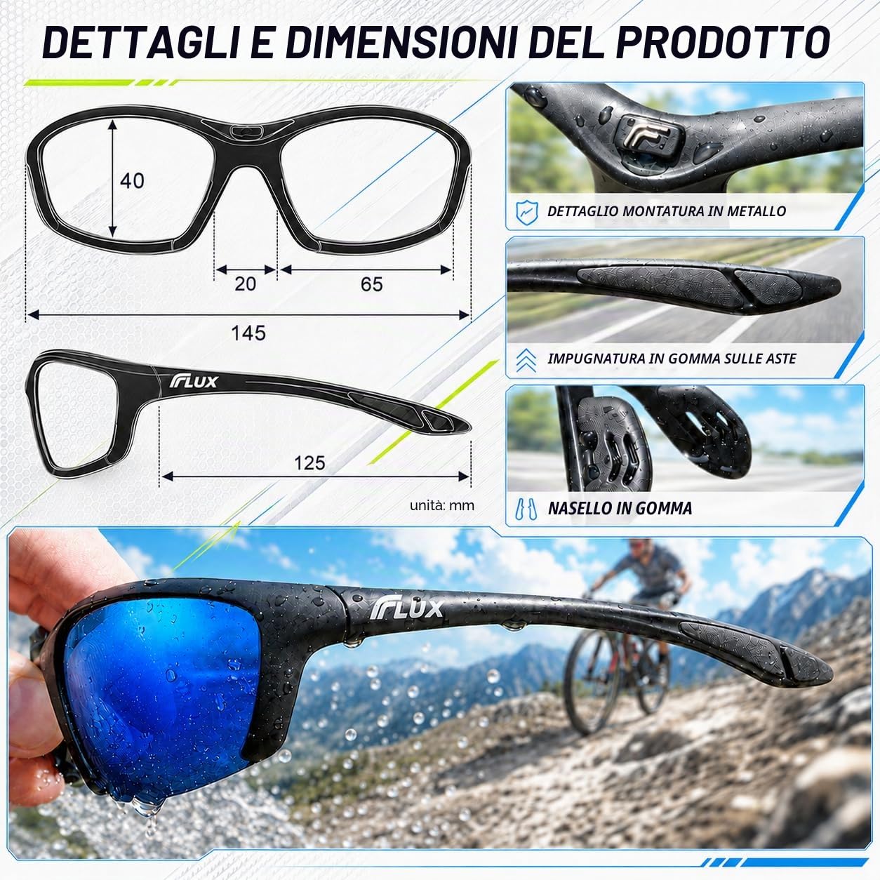 ICECUBE SPORTECH Occhiali da sole per uomo e donna: protezione UV400, montatura leggera, occhiali da sole sportivi per baseball, golf, caccia, corsa, guida, bicicletta, arrampicata e occhiali da tiro
