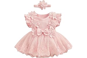 ZAXARRA Lace Romper Dress for Baby Girl 12-18 Months
