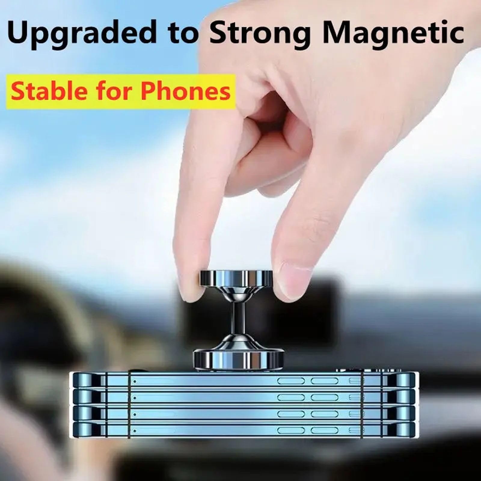 Magnetyczny uchwyt samochodowy na telefon Stojak Uchwyt samochodowy Smartphone Mobilne wsparcie w uchwycie samochodowym, pasuje do iPhone'a Samsung Xiaomi