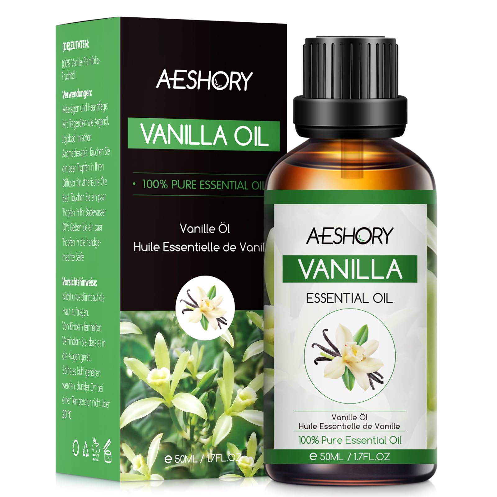 AESHORY Ätherisches Öl 50ML, Natürliches Aromatherapieöl Duftöle für Diffuser, Hautpflege, Haarpflege, Entspannung, Massage, Bad