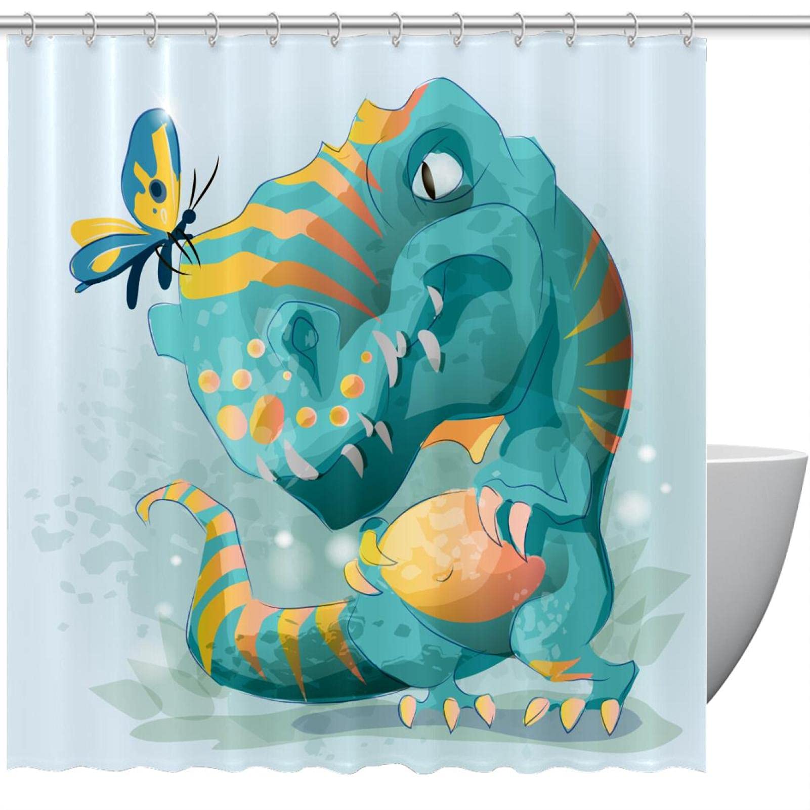 Rideau de douche dinosaure imperméable 168x183 cm