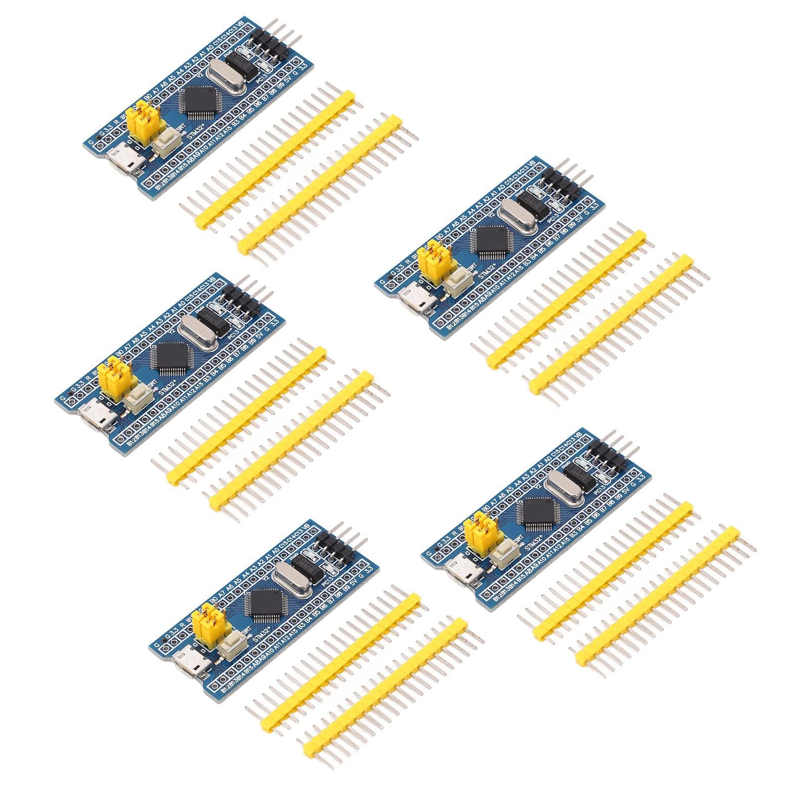 5PCS Stm32f103c8t6 Minimo Stm32f103c8t6, Stm32f103 Scheda di Sviluppo del 40 Pin ABS Learning Module con Interfaccia USB Mirco per