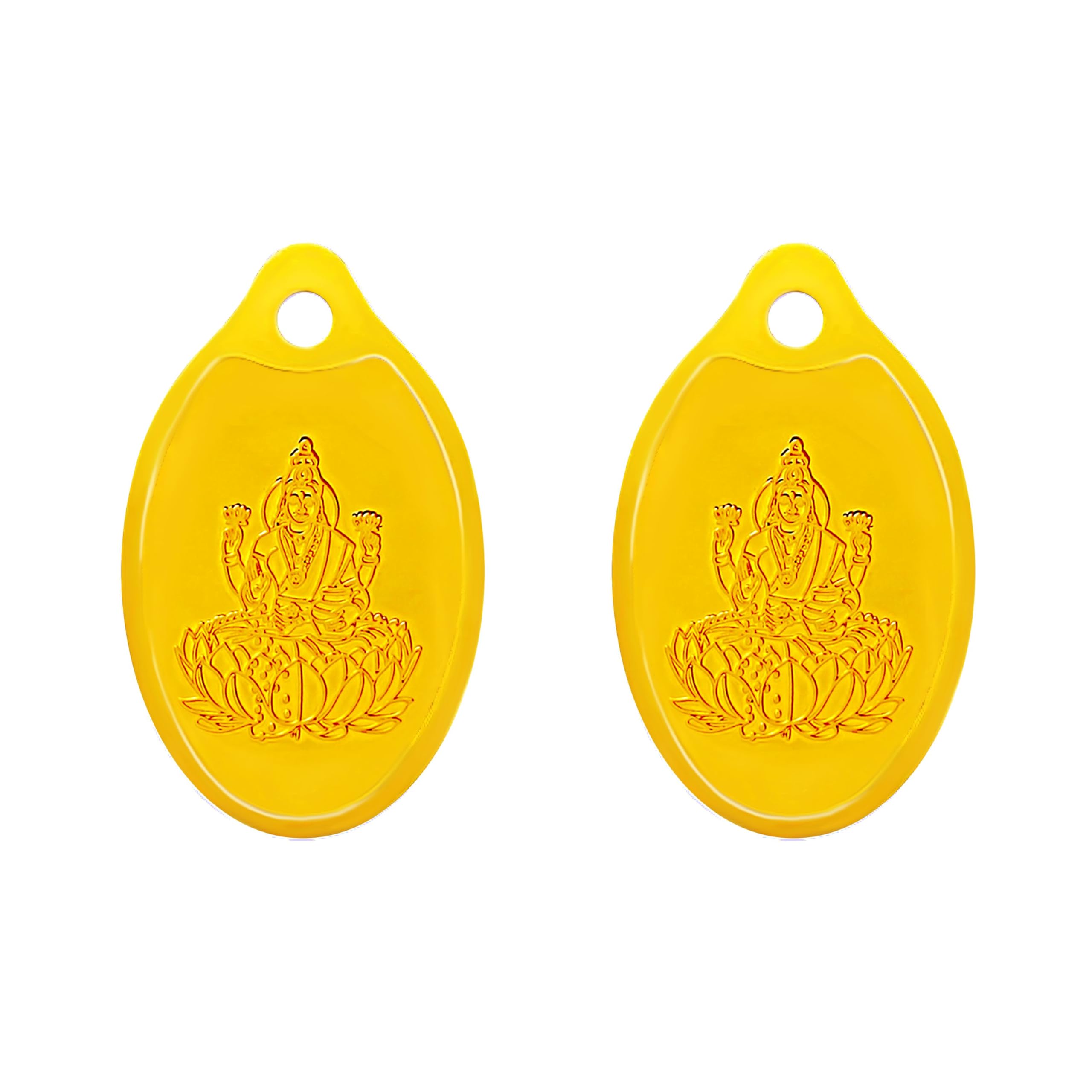 Swarnavarsham 24K (999) Combo Gold Oval Lakshmi Pendant 4 Gram (2gm each x 2 Pcs)