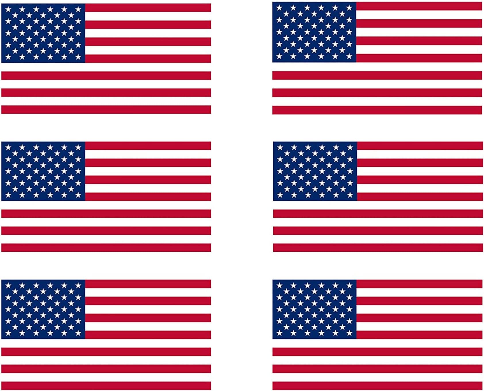 Rogue River Tactical Pack of 6 USA Flag Sticker United States Work Hard Hat Biker Helmet Stickers Decals Toolbox 1x 2