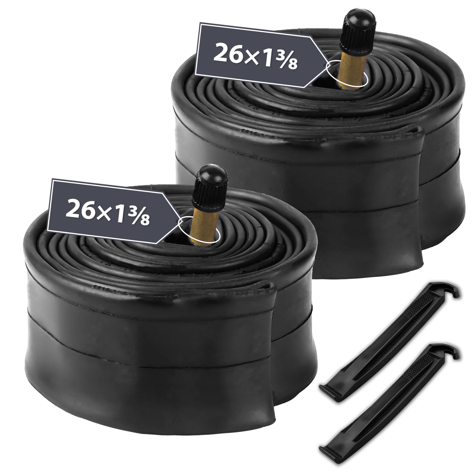 Snapklik.com : MOHEGIA 2-Pack Bike Inner Tubes - 26x1 3/8 Inch 37-590 ...