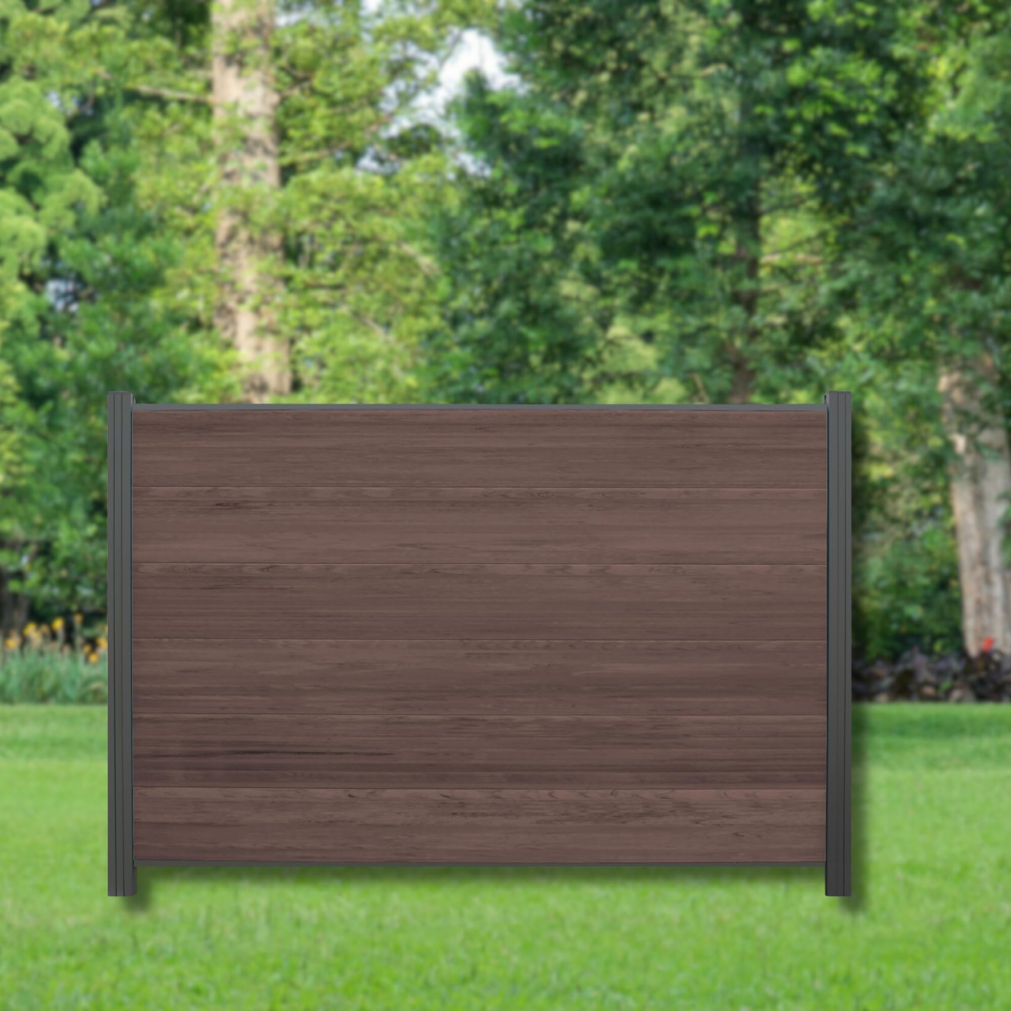 WPC Zaun Komplettset Sichtschutzzaun Zaunelemente choco anthrazit mix 180x120 cm