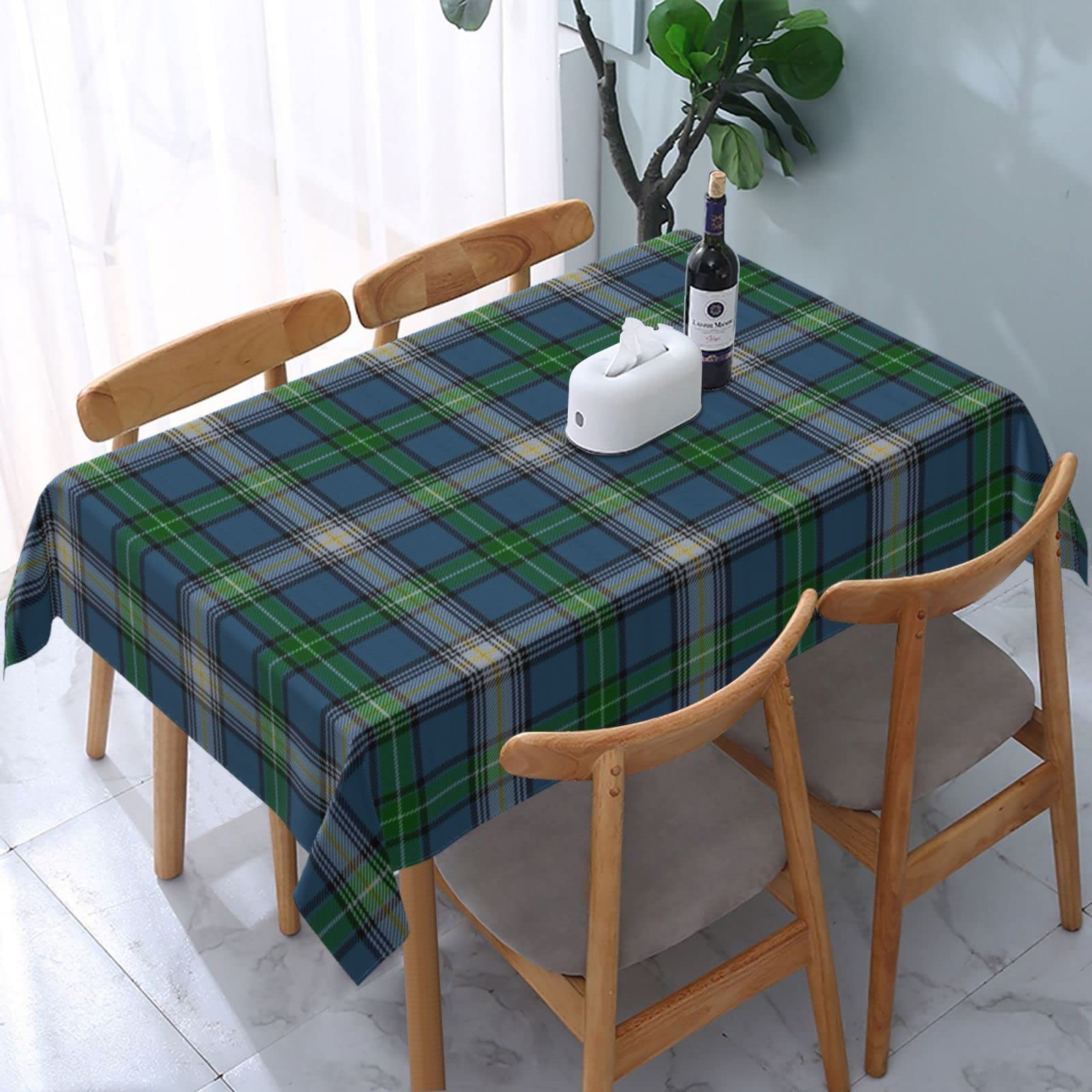 Tablecloth Rectangle Scottish Clan MacDowall McDowell Tartan Plaid Polyester Fabric Table Cloth, Water Resistant & Wrinkle Free Table Cover for